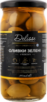 Оливки зелені з кісточкою у розсолі Delisse с/б 370мл