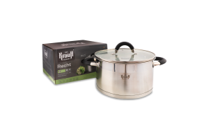 Каструля 4,2л нержавіюча сталь з кришкою 22см 26-242-049 Крауфф