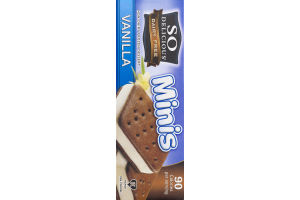 So Delicious Dairy Free Non-Dairy Frozen Dessert Minis Vanilla Sandwiches - 8 CT