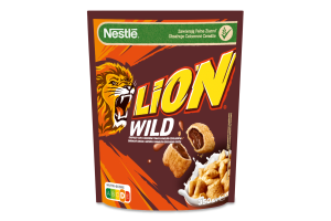 Сніданок сухий злакові подушечки з шоколадом з вітамінами та залізом Wild Lion д/п 350г