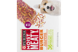 Purina Moist Meaty Burger with Cheddar Cheese Flavor Adult Dog Food - 36 CT