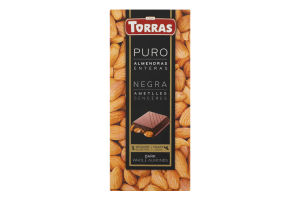 Шоколад чорний з цільним мигдалем  150г Торас