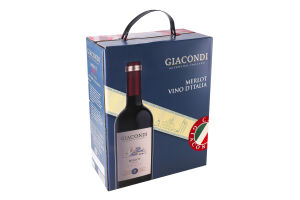 Вино 3л 12.5% червоне напівсухе Мерло Vino D`italia Giacondi к/у