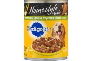 Pedigree Food For Dogs Homestyle Meals Porterhouse Steak & Vegetable Flavor In Gravy