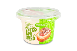 Закуска бутербродная пастообразная С индейкой и томатами БутерброДиво ст 200г