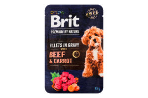 Корм вологий повнораціонний для дорослих собак усіх порід Beef&Carrot Premium by Nature Brit д/п 85г