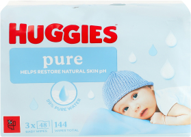 Серветки вологі дитячі Pure Huggies 3х48шт