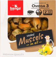 Мидии копченые в масле Banga к/у 120г