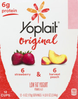 Yoplait Original Low Fat Yogurt Strawberry & Harvest Peach