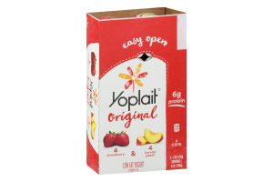 Yoplait Original Low Fat Yogurt Strawberry & Peach - 8 CT