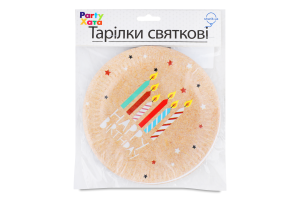 Тарілка паперова Хеппі Бьоздей з свічками 17см 6шт 1502-5774 Паті Хата