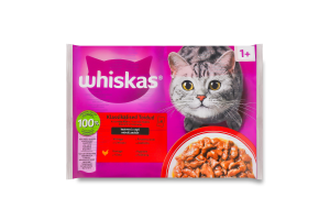 Набор кормов консервированных полнорационных для взрослых котов в соусе Whiskas м/у 4х85г