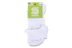 Шкарпетки Premier socks вис рубчик рюш білі р22-24