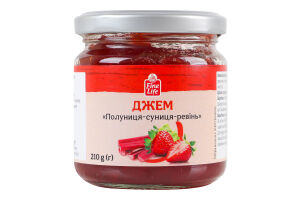 Джем стерилизованный Клубника-земляника-ревень Fine Life с/б 210г