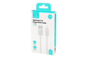 Дріт для зарядки та передачі даних білого кольору 2.4А 1м №SJ689USB02 Lightning Usams 1шт
