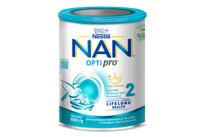 Смесь молочная сухая для детей от 6мес 2 Optipro NAN ж/б 800г