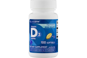 CareOne Vitamin D3 2000IU Softgels - 100 CT