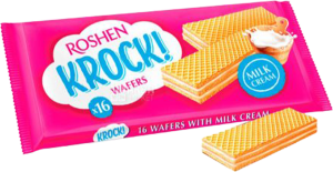 Вафлі Roshen Krock з молочною начинкою 142г х19