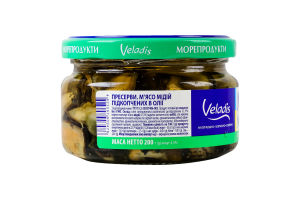 Мясо мидий подкопченных в масле Veladis с/б 200г