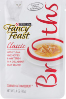 Purina Fancy Feast Broths Classic with Tuna Anchovies & Whitefish Gourmet Cat Complement