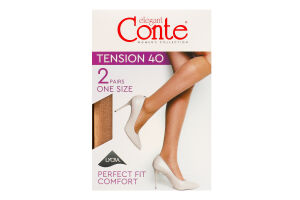 Напівпанчохи жіночі Conte elegant Tension 40den 23-25 natural 2пари