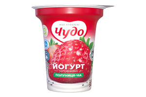 Йогурт 2.5% з наповнювачем фруктовим Полуниця-чіа Чудо ст 240г