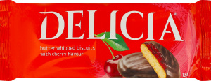 Печиво здобне збивне зі смаком вишні Delicia м/у 135г