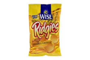 Wise Ridgies Ridged Potato Chips Bacon & Cheddar