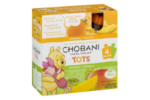 Chobani Tots Disney Greek Yogurt Banana + Pumpkin / Mango + Spinach - 4 CT