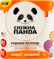 Рушники паперові ароматизовані 2-х шарові 110 листів Sweet caramel Сніжна Панда 2шт