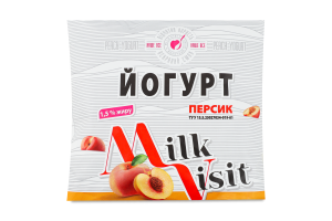 Йогурт з наповнювачем Персик 1,5% 400г п/е Milk Visit
