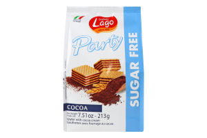 Вафли Gastone Lago с какао начинкой без сахара