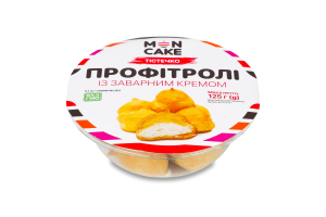 Тістечко Профітролі з заварним кремом 125г блістер Mon Cake