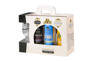 Набір Пиво Rinktinis+IPA+APA+Blanc+Bohemijos Dark+Baltic Porter 6х0.568л + келих 0.568л Volfas Engelman к/у