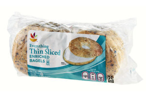 Ahold Thin Sliced Everything Enriched Bagels - 8 CT