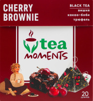 Чай черный байховый ароматизированный с добавлением растительного сырья Вишневый брауни Tea Moments к/у 20х1.8г