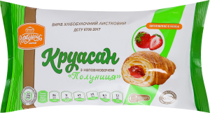 Круассан с наполнителем Клубника Рум'янець м/у 65г