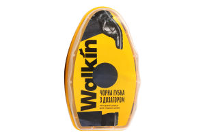 Губка для взуття із гладкої шкіри чорна з дозатором Walkin 6мл
