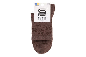 Шкарпетки жіночі Premier socks класичні листочки р.23-25 коричневі Арт.3191