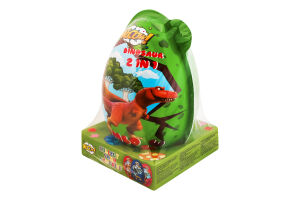 Яйце пластикове для дівчинки та хлопчика з цукерками та сюрпризом Dinosaur egg Jumbo Wooow м/у 80г