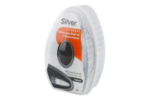 Губка-блиск для взуття з дозатором силікону чорна Express Silver 6мл