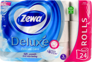 Бумага туалетная 3-х слойная Delicate care Deluxe Zewa 24шт
