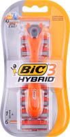 Бритва 3 лезвия 1 ручка + 6 картриджей Hybrid 3 BiC 1шт