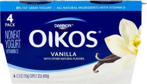 Dannon Oikos Nonfat Yogurt Vanilla - 4 PK