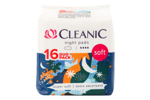 Прокладки гігієнічні Cleanic Soft Duo pack нічні