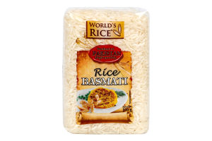 Рис шлифованный длиннозерный Basmati World's Rice м/у 500г