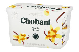 Chobani Greek Yogurt Vanilla Blended - 4 PK