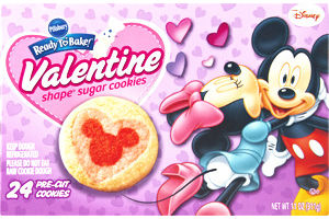 Pillsbury Ready To Bake Disney Valentine Shape Pre-Cut Sugar Cookies - 24 CT