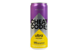 Напій енергетичний безалкогольний сильногазований Бузина-лимон Ultra Cheat Code з/б 0.33л