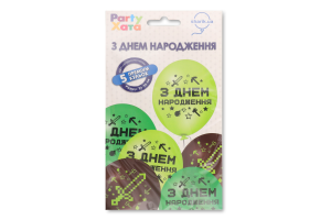 Набір кульок латексних З Днем Народження Пікселі 5шт Party Хата